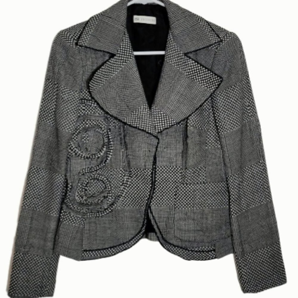 Zucchero designer jacket high quality, tweed mix pattern pockets